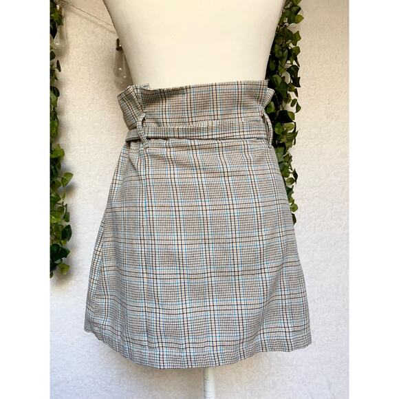 ILLA ILLA Plaid High Waisted Mini Skirt Women's Medium - Picture 8 of 9